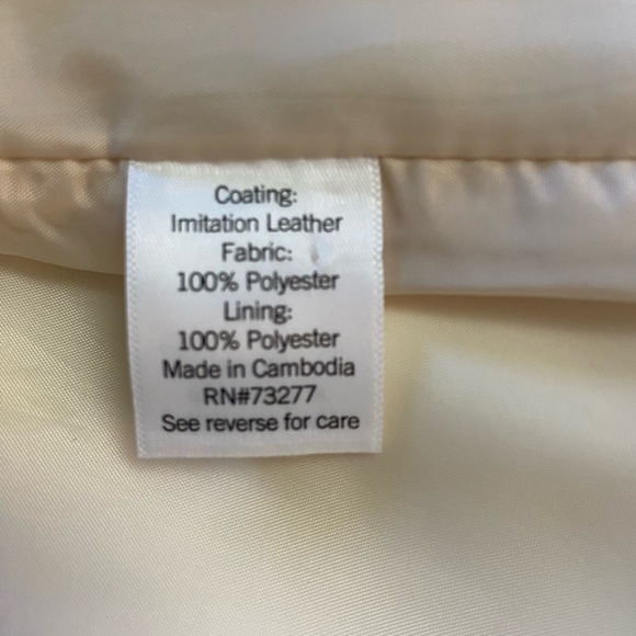 Women's Cream Faux Leather Biker Jacket - Picture 8 of 12